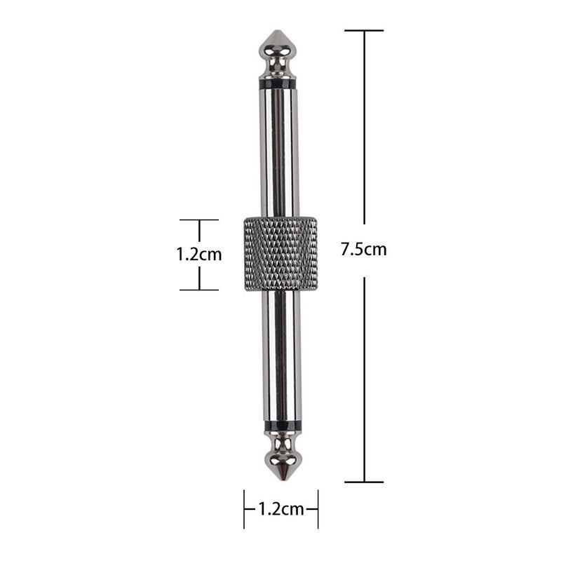 Rayzm Guitar Pedal Connectors, 6.35mm (1/4") Male to Male Straight Plug Adaptors for Guitar Pedalboard - Pack of 4 - Image 2